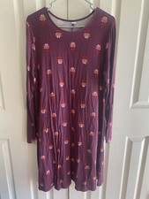 Women’s Large Old navy purple Floral Long Sleeve Stretchy  Knee Length Dress