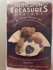 Homespun Treasures kit "Angel Beary" Hugs 444 with fabrics, eyebeads, floss New