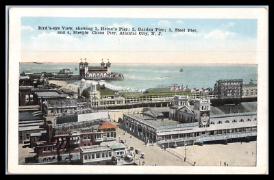 Early 1900's Postcard Heinz Garden Steel Steeple Chase Pier Atlantic City NJ