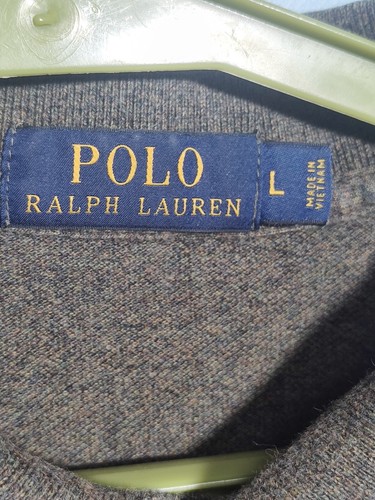 Ralph Lauren Long Sleeve Polo Shirt Mens Size L Gray Red Logo - Picture 6 of 10