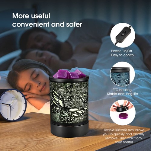 inrorans Electric Wax Melter Black Metal Oil Burner Led 7colors Candle Wax Wa... - Picture 3 of 6