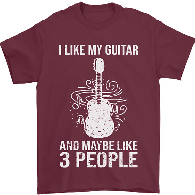 Ich Mag Meine Gitarre Und 3 People Rock n Roll Herren Maglietta 100% Baumwolle
