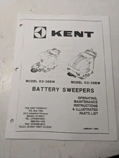 KENT OPERATING MAINTENANCE MANUAL PARTS LIST BOOK SWEEPER KS- 26 35 BW 1993