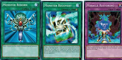 Monster Reborn + Monster Recovery + Miracle Restoring 1st YUGIOh | eBay