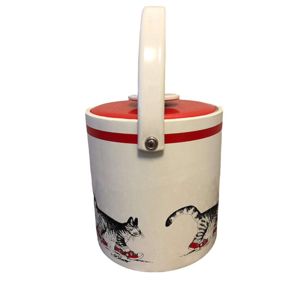 B. Kliban Cat Vintage Ice Bucket Cat in Red Sneakers Shoes Party