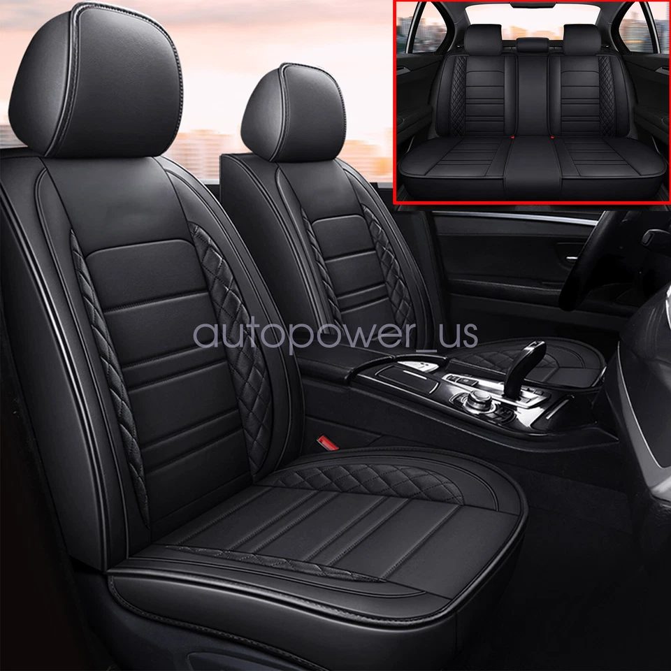 For 2007-2021 Subaru Impreza Car 5 Seat Covers PU Leather Front Rear Cushion Pad - Image 4 of 4