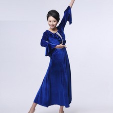 New Latin Ballroom Dance Dress Modern Salsa Waltz Standard Long Dress N041