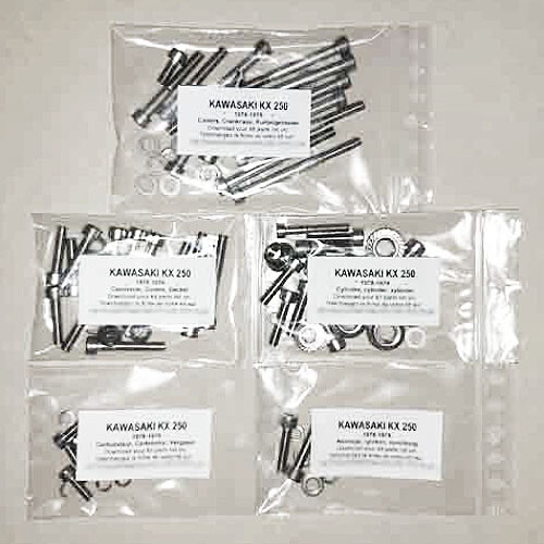 Kit vis moteur inox Kawasaki KX 250 1978-1979 en acier Allen haute résistance
