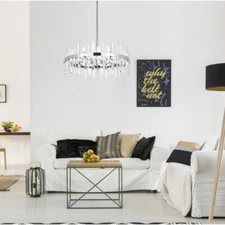 Chandelier Modern Crystal Chrome Foyer Living Dining Room 16 Light Fixture 32"