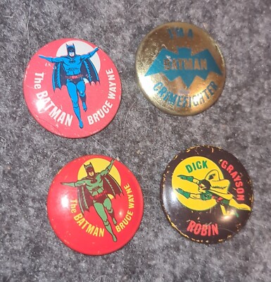 Batman Im A Batman Crimefighter, Robin, 4 Pin Back Button, 1966 N.P.P ...