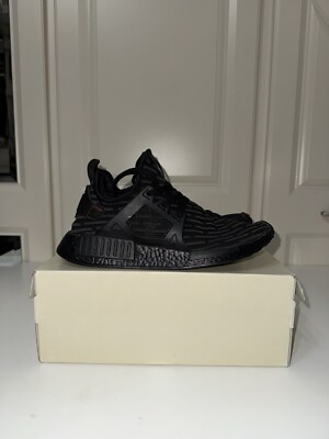 Adidas Nmd Xr1 Pk Primeknit Triple Black Size Uk9 UK