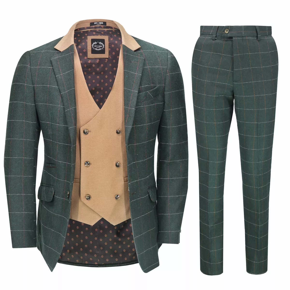Green check tweed suit clearance