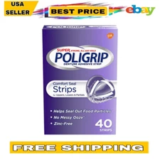 Super Poligrip Comfort Seal Denture and Partials Adhesive Strips, 40 Count