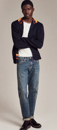 Paul Smith Tapered-Fit 'Crosshatch Stretch' Blue-Rinse Jeans W32/L30. (45) - Picture 4 of 11