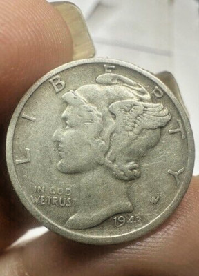 1943s Mercury Dime 90% silver (VF)  W/date and ''In'' Error's See Pic's
