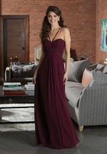 Mori Lee Chic Chiffon Bridesmaid Dress with Sweetheart Neckline