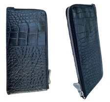 Exclusive ALEXANDER McQUEEN TRAVEL WALLET Samsonite Black LABEL Leather Black