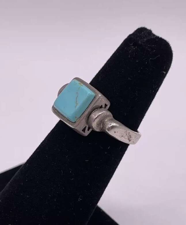Native American Rare Reversible Squared Blue Turq… - image 3