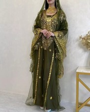 Hand Work Gown Long Farasha Ramzan Kaftan Moroccan Dress Dubai Abaya Eid SALE