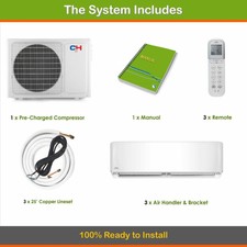 Cooper & Hunter Mini Split Ac Heat Pump Ductless 3 Zone 9000 9000 18000 Btu