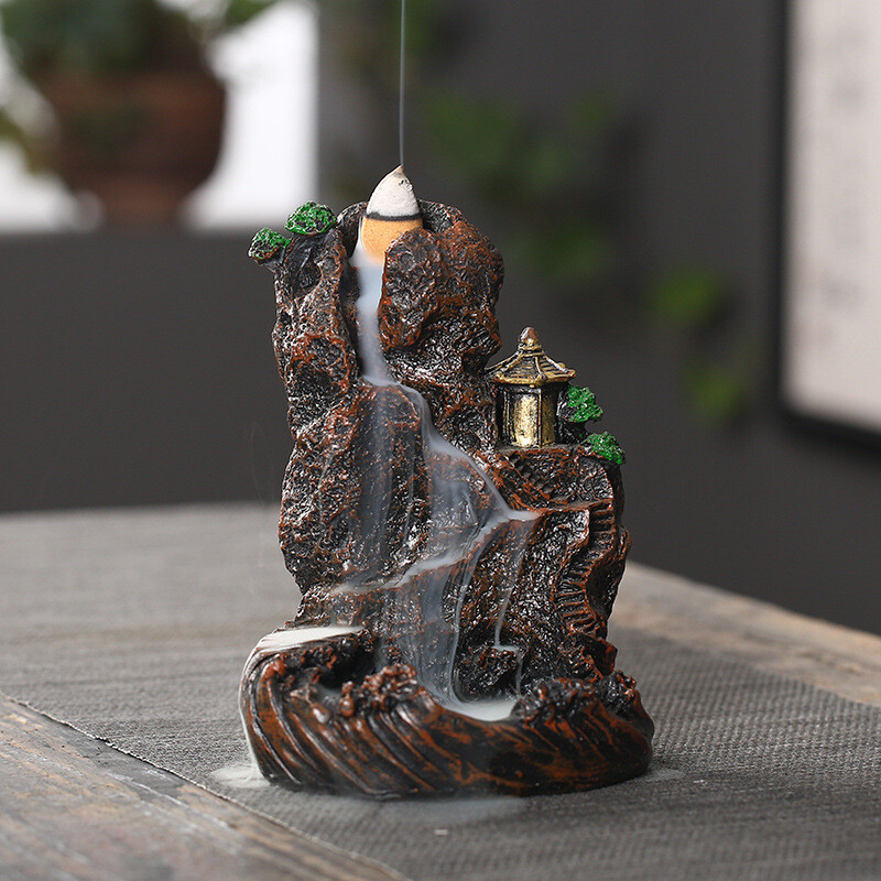 RESIN CARVING BACKFLOW AGARWOOD INCENSE BURNER CREATIVE HOME