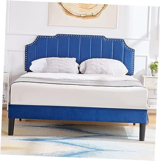 Queen Size Bed Frame Upholstered Platform with Tufted Adjustable