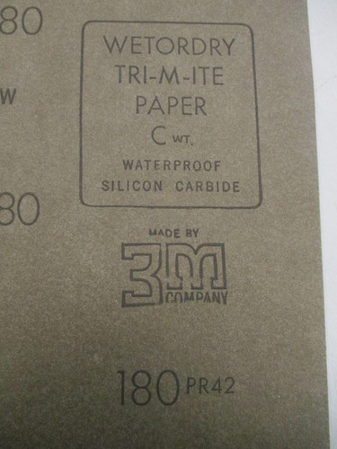 3M WETORDRY TRI-M-ITE WATERPROOF SILICON CARBIDE SANDPAPER 180 GRIT (42 SHEETS) - Afbeelding 6 van 6