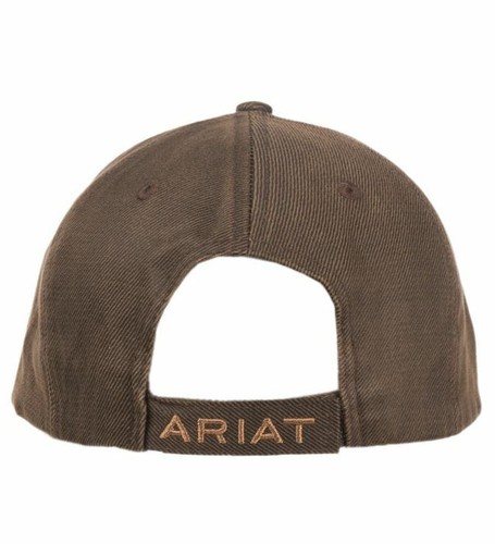 Ariat Mens Oilskin Barb Wire Stitch Ball Cap Hat - Picture 2 of 2