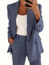 Womens 2-piece Suit Set Long Sleeve Suit Pants Casual Business Size: S-5XL