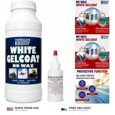 White Gelcoat - NO Wax - Quart with 15cc Hardener MEKP 