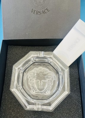Versace by Rosenthal Crystal Medusa Lumiere Ashtray ~ 47513 Original Box New