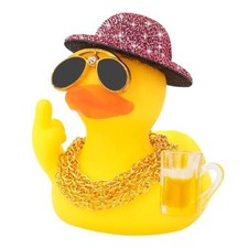Rubber Duck Car Ornament Funny Dashboard Decorations Quirky Decor Car Pink