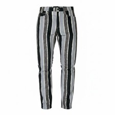 Versace Collection Men’s Slim Fit Striped Pants Black Gray 32W New