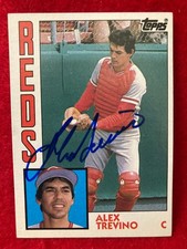 NICE! ALEX TREVINO 1984 Topps Baseball #242 Signed Auto Cincinnati Reds 1990 WSC