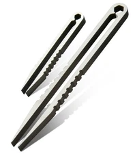 Canku 2pcs Mini Tweezers Portable Titanium Alloy EDC Survival Camping Outdoor Tr