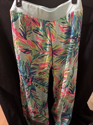 Lilly Pulitzer Size Medium Seaside Beach Pant Multi Island Time Palms