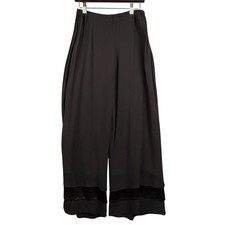 Vintage Escada Black Size 36 4 100 Silk Wide Leg Dress Trousers Germany 80s 90s