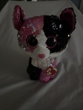 NWT Ty FLIPPABLEs Malibu The Cat Sequins Med 10" Plush Beanie Boos Boo sparkle