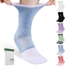 Bulinlulu Diabetic Socks Men Women 6 Pairs Non-Binding Crew Neuropathy