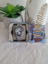 Montre Fossil Homme Sport Tourer Chronographe Cadran Noir Bracelet Acier FS6045