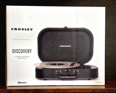 Crosley Discovery Bluetooth 3-Speed Turntable CR8009A-BK Portable Vinyl Player