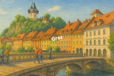 Graz Coloured Pencil Art (AI GENERATED IMAGE)