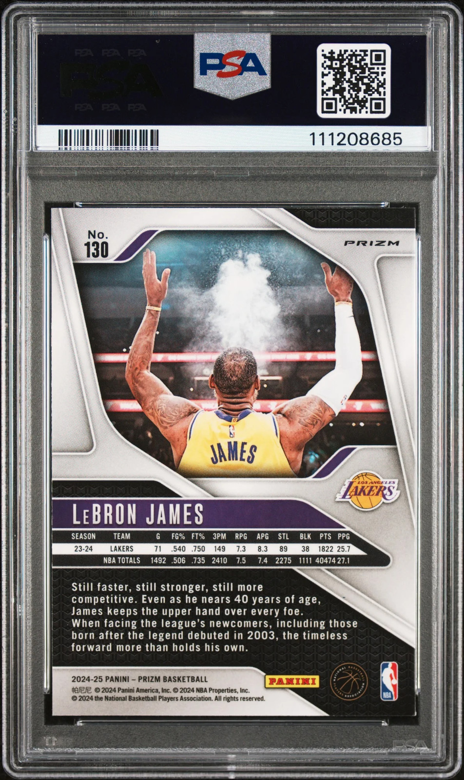 2024 Panini Prizm LeBron James #130 PSA 9 view 2