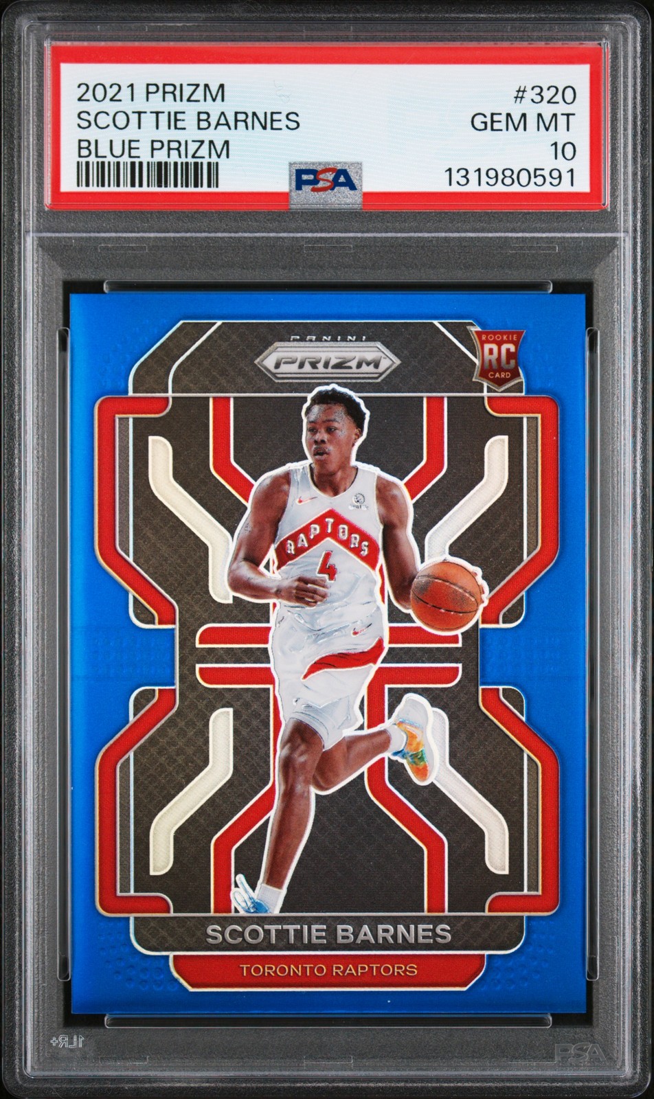 2021 PANINI PRIZM BLUE PRIZM #320 SCOTTIE BARNES 148/199 PSA 10