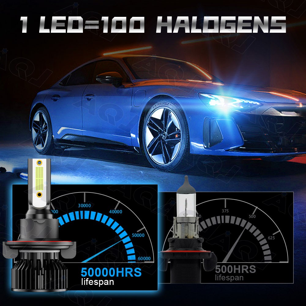 H13 9008 ICE BLUE LED Headlight Bulb 8000K For GMC Yukon 2007-2014