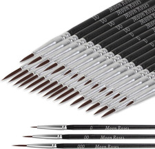 30Pc Miniature Detail Paint Brush Set 0 00 000 Fine Art Craft Brushes