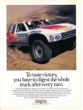 1996 Toyota Motor Sports Racing Truck Off Road Victory Vintage Print Ad/Poster