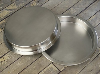 REVERE WARE Stainless Steel Round Cake or Biscuit Pan #2509-Set of 2 Vintage