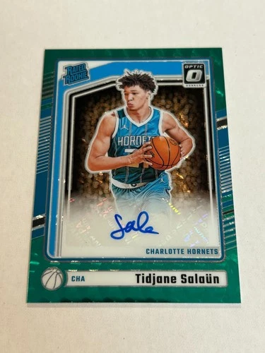 2024-25 DONRUSS OPTIC TIDJANE SALAUN 2/7 FOTL GREEN PRIZM RATED ROOKIE AUTO TN2