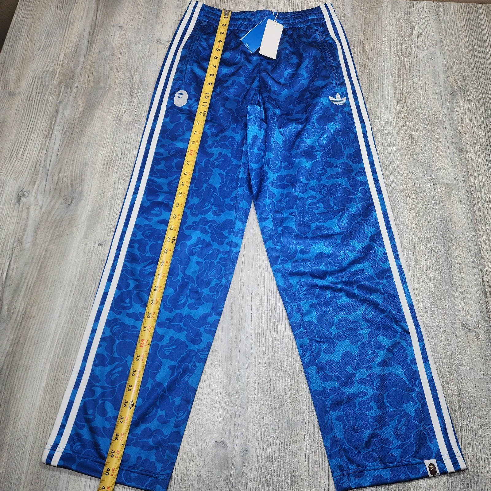 Adidas BAPE Firebird Track Pants Blue Camo Mens Size S New JN7126 thumbnail 2